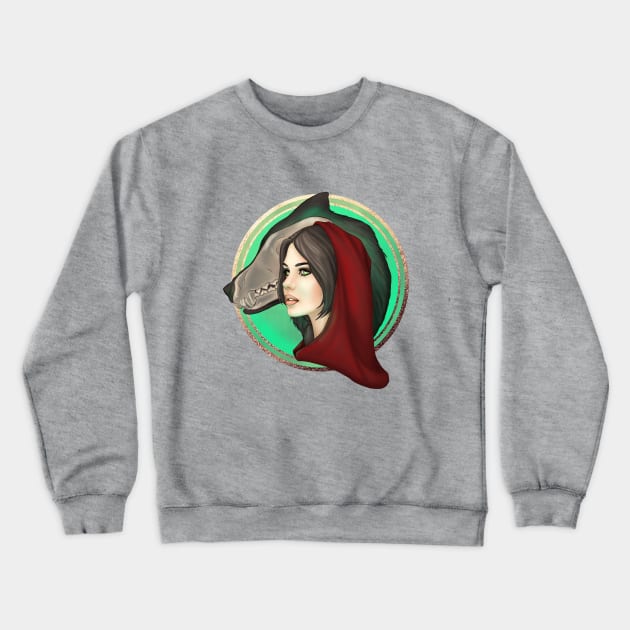 Wolf Girl - Red Riding Hood Crewneck Sweatshirt by CatAstropheBoxes